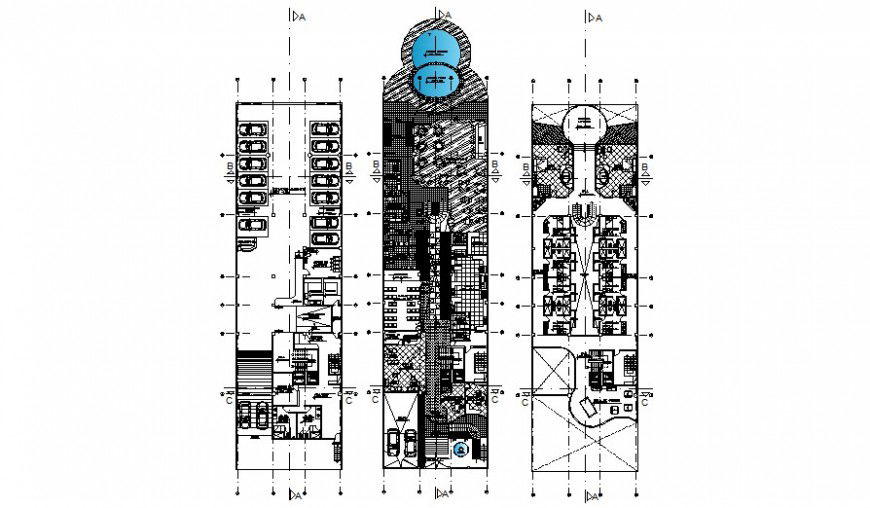 2d Details of hotel block AutoCAD file