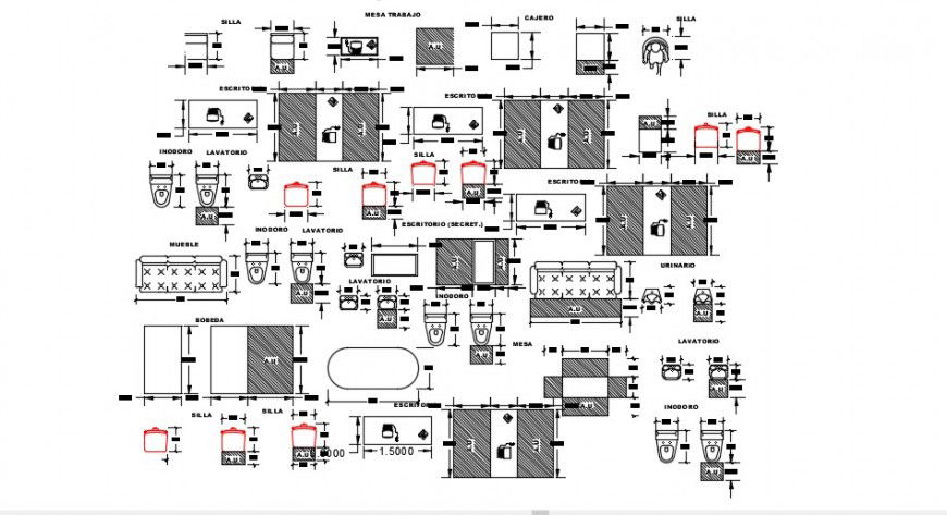 2d Different cad blocks dwg file