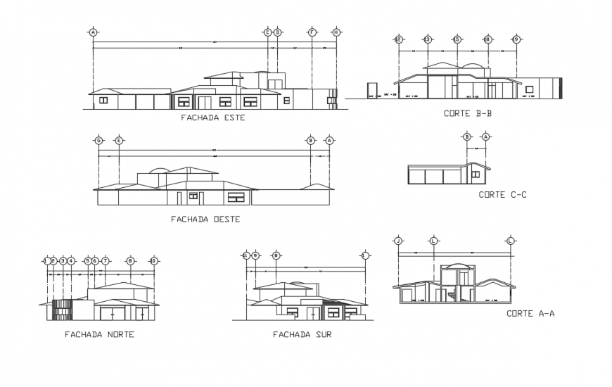 2d Drawing of apartment section and elevation details in autocad file