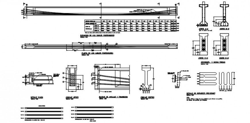 2d Drawing details of bridge structure autocad software file