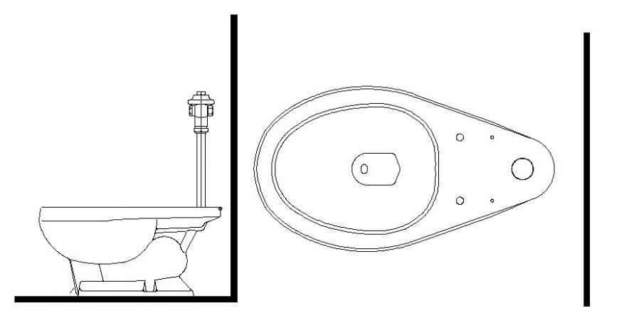 2d drawing details of English watercloset sanitary blocks 2d view dwg file