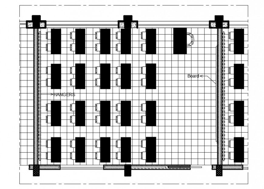 2d drawing details of school building classroom autocad file