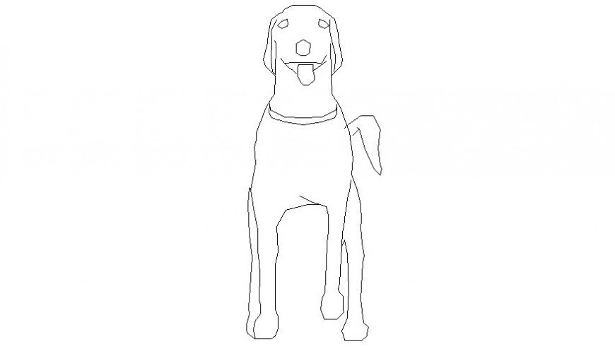 2d drawing elevation of animal dog blocks autocad software file