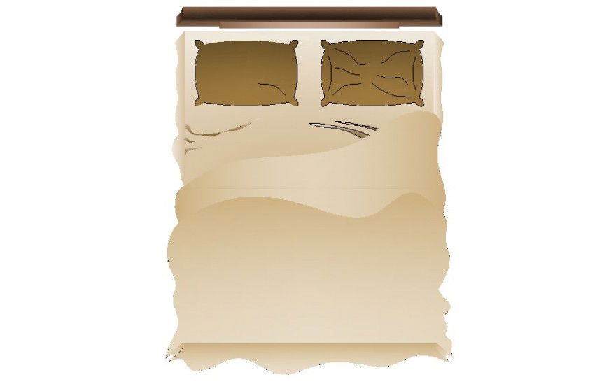 2d drawing of Double bed in autocad software