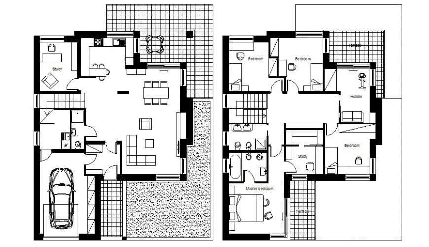 2d drawing of house floor plan layout autocad file