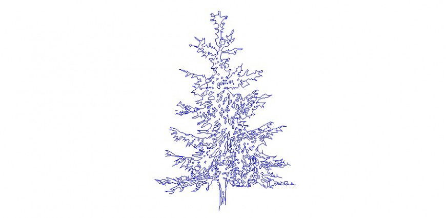 2d drawing of Xmas-tree landscaping block autocad file