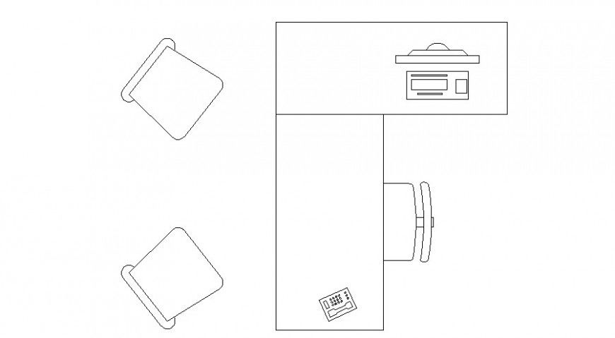 2d drawing table desk detail elevation in autocad