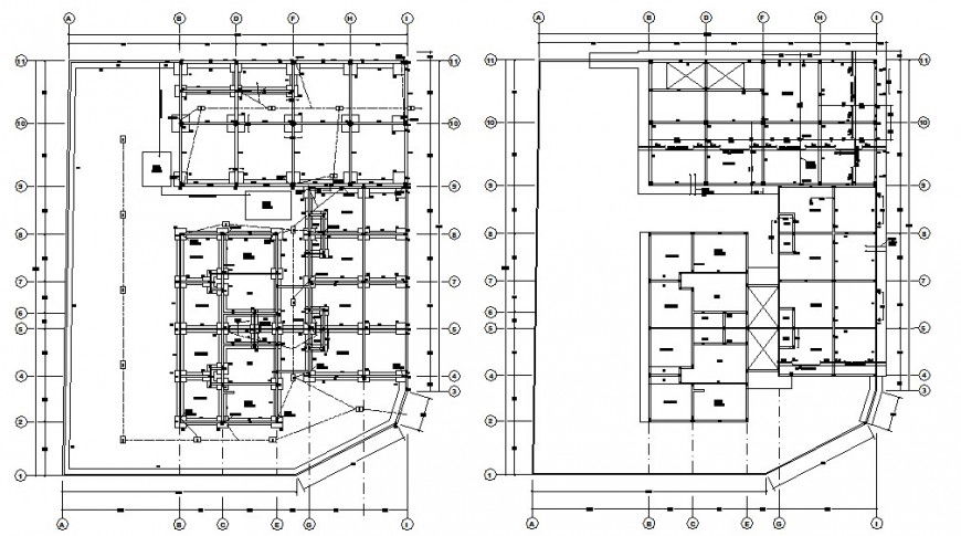 2d drawings detail of foundation footing plan dwg file