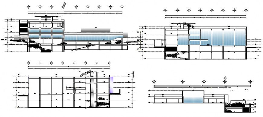 2d drawings details of commerce building units section dwg file