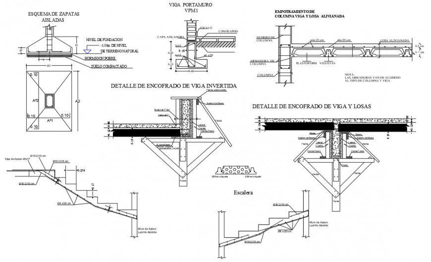 2d drawings details of foundation pad footing dwg autocad software file