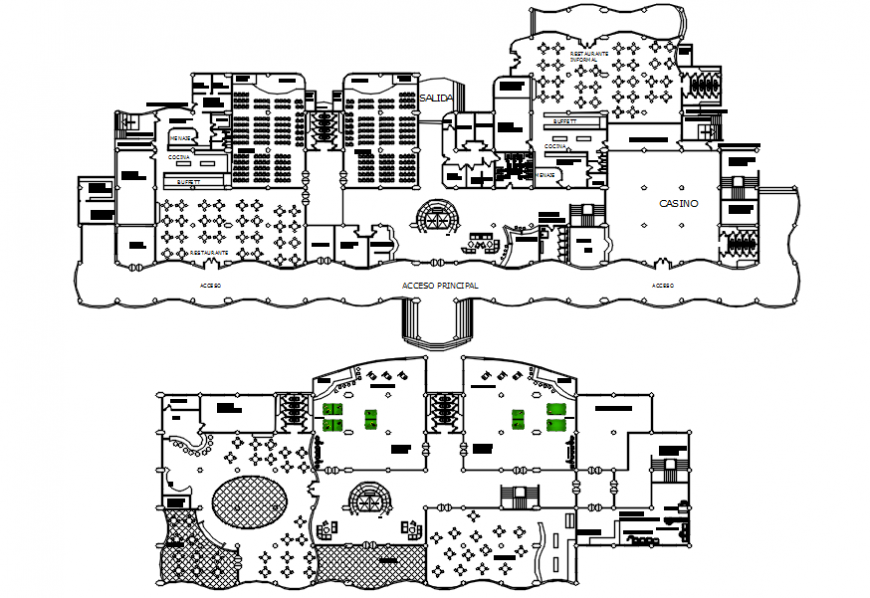 2d drawings details of hotel building units layout plan in dwg file