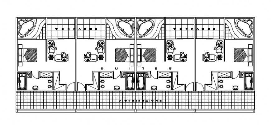 2d drawings details of hotel room plan autocad software file