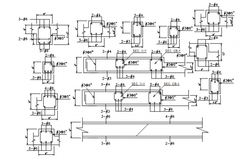 2d Drawings details of reinforcement details autocad file