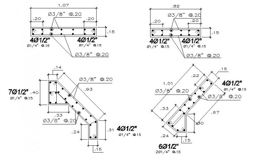 2d drawings details of Reinforcement structure dwg file