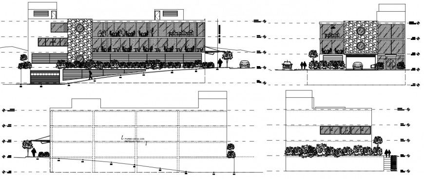 2d drawings details of restaurant building elevation dwg file