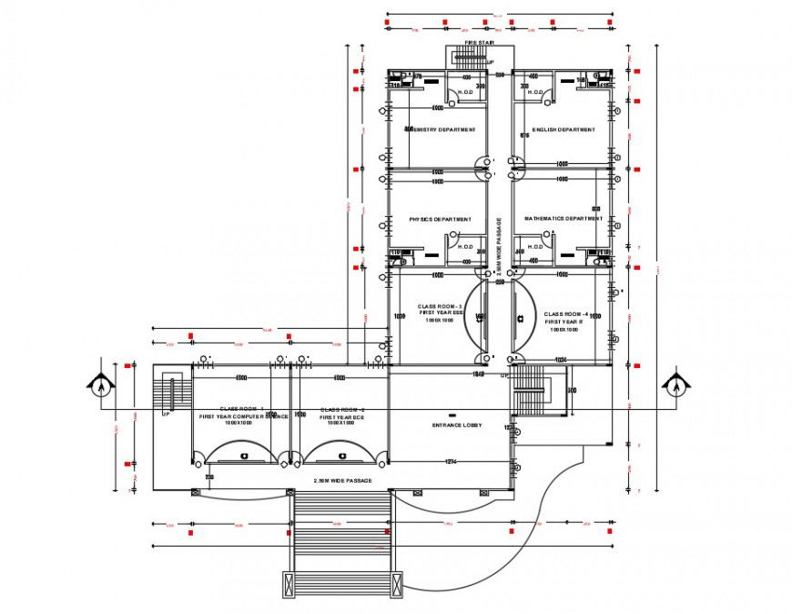 2d drawings details of school building floor plan dwg file