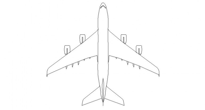2d drawings details of airplane autocad software file