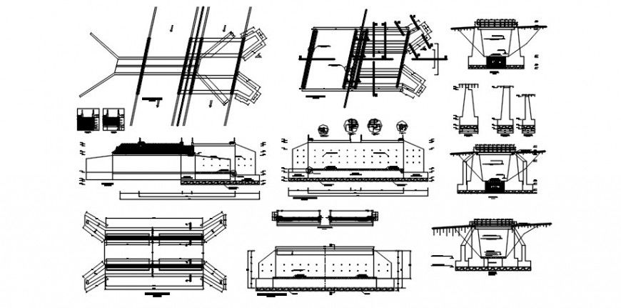 2d Drawings details of bridge CAD construction blocks dwg autocad file