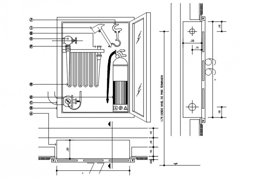 2d drawings details of cabinet blocks elevation in AutoCAD file