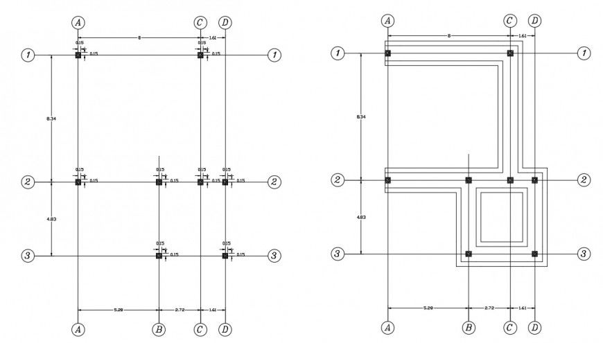 2d drawings details of column installation plan dwg fil