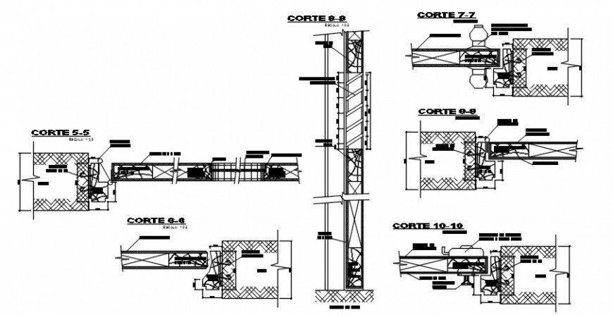 2d drawings details of door sectional units block dwg file