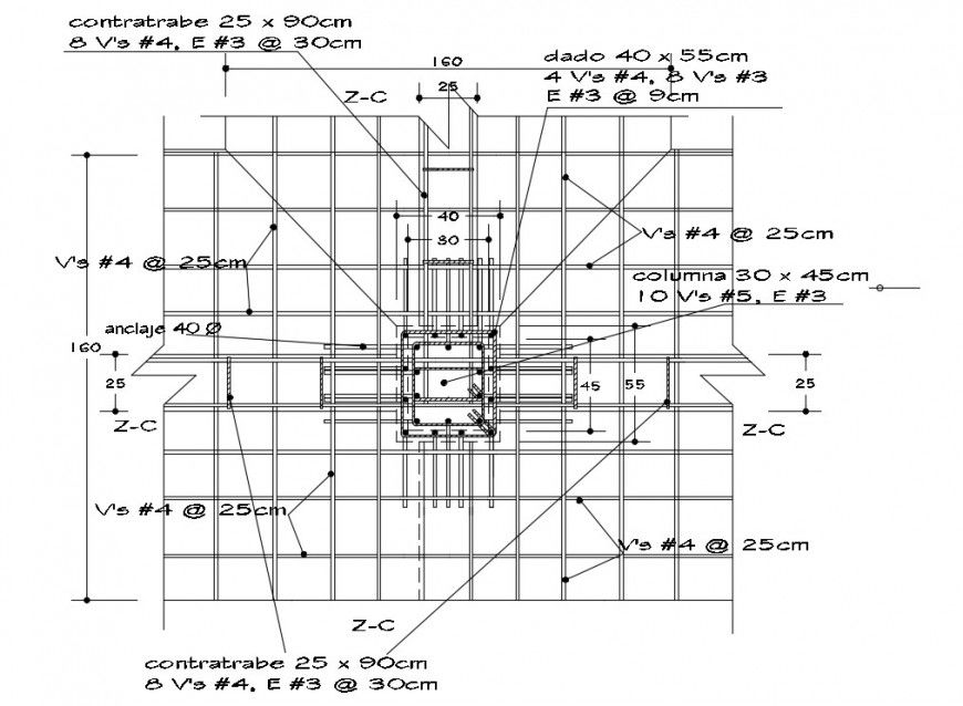2d drawings details of foundation plan autocad softwrae file