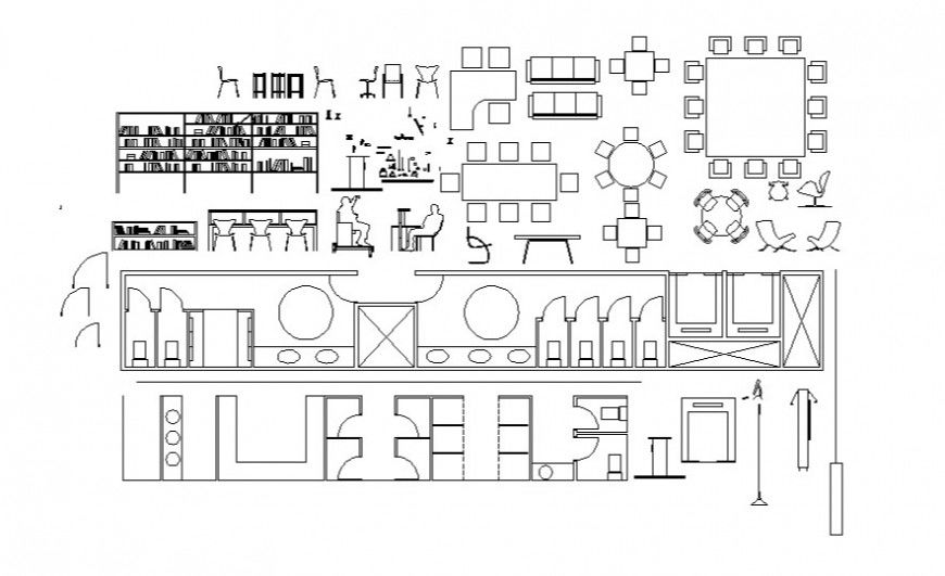 2d drawings details of furniture blocks dwg autocad software file