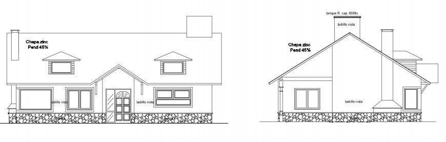 2d drawings details of house elevation autocad software file