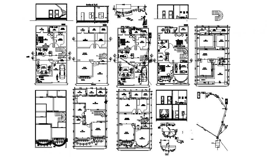 2d drawings details of housing apartment plan and elevation autocad file