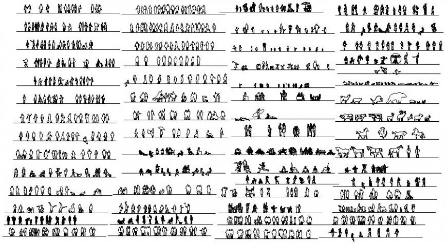 2d drawings details of people units autocad software file