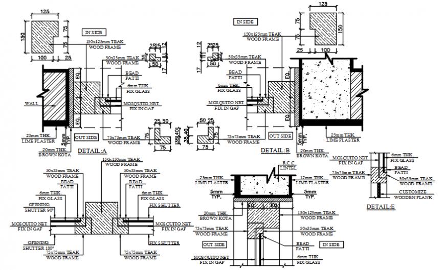 2d drawings details of plaster work CAD blocks dwg autocad file