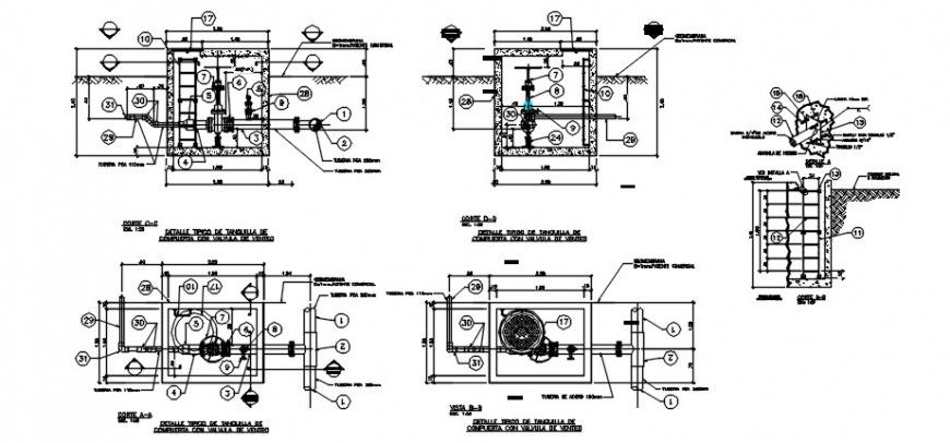 2d drawings details of plumbing units block dwg file