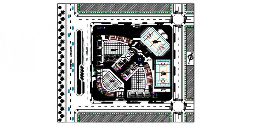 2d drawings details of primary school building dwg file