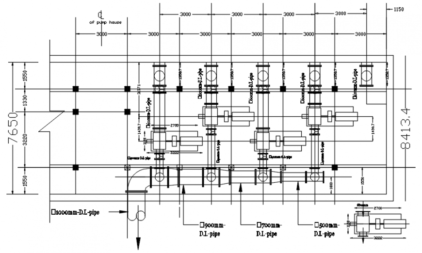 2d drawings details of pump house autocad software file