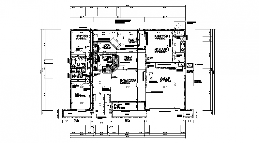 2d drawings details of residential house floor plan autocad software file