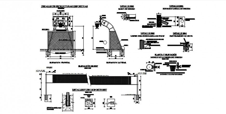 2d drawings details of sports automation blocks dwg file
