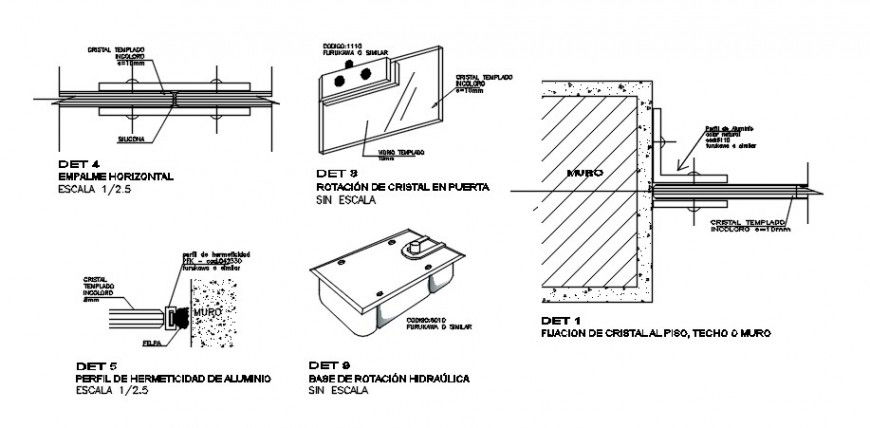 2D drawings details of window sectional blocks dwg file