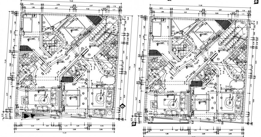 2d drawings of a residential apartment with shop details dwg file