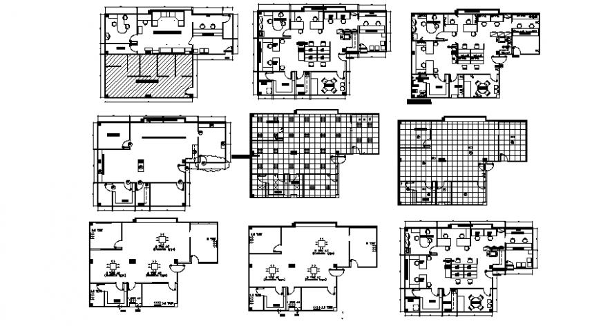 2d drawings of office building block layout autocad software file