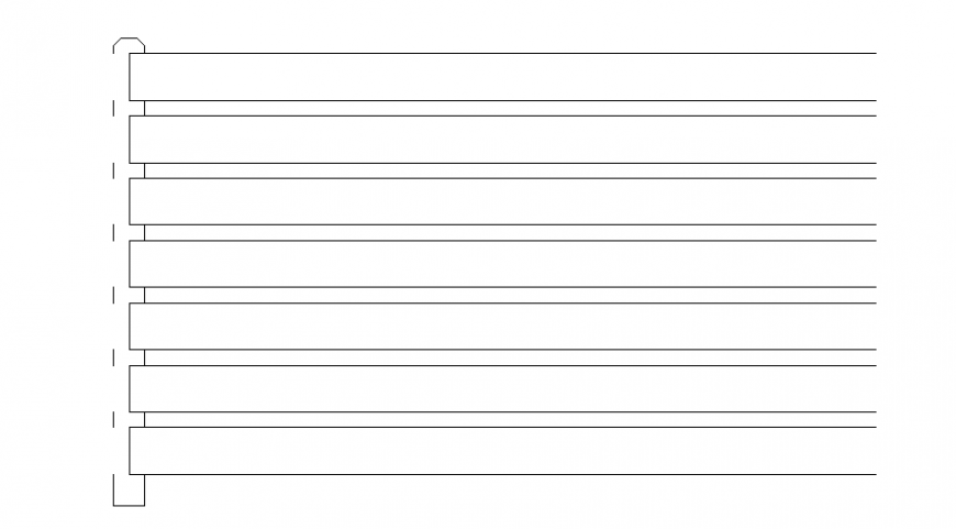2d drawings of railing block CAD block dwg autocad file