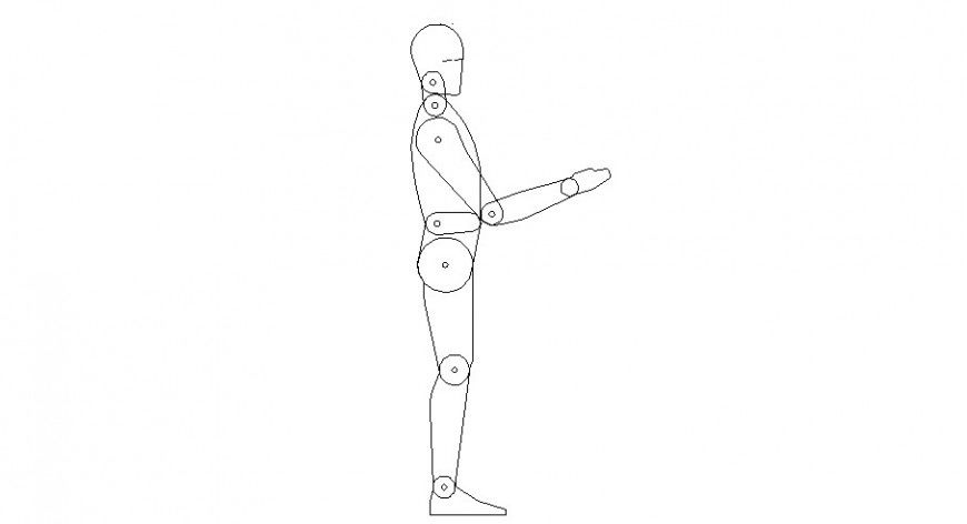 2d drawings of robot elevation autocad software file