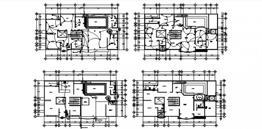 2d Drawings of the apartment with electrical installation details dwg file