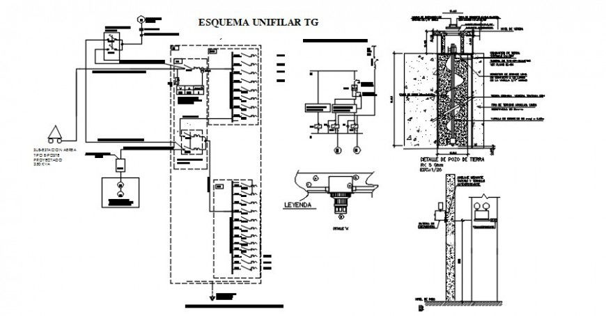 2d electrical layout drawings details in an autocad software file