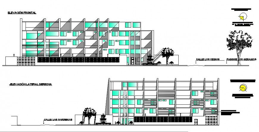 2d elevation design of biilding