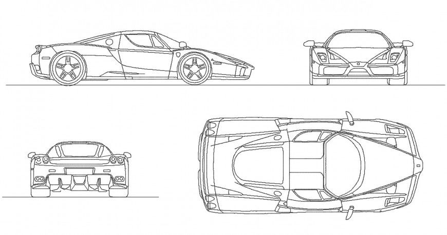 2d elevation drawings details of vehicle units blocks dwg file