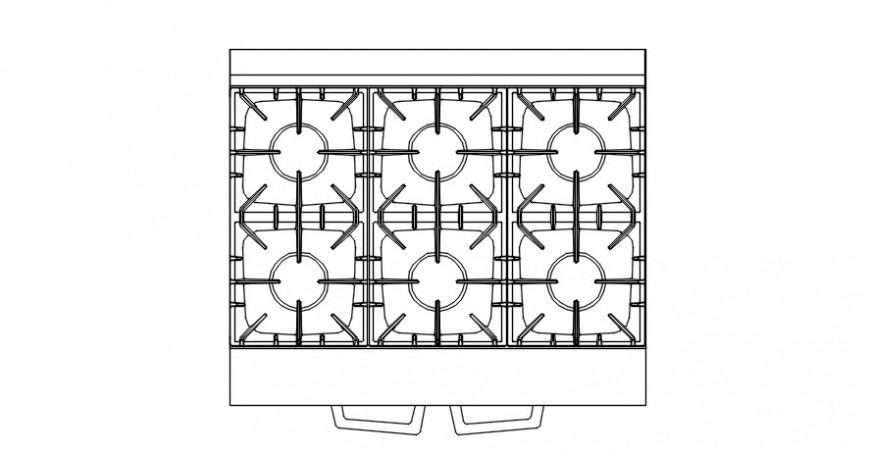 2d elevation drawings details of gas-stove autocad file