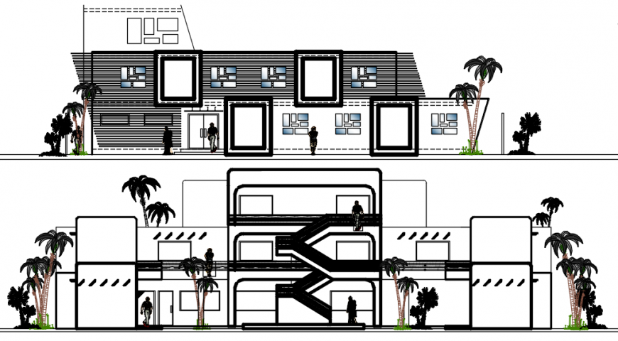2d elevation drawings details of hotel building units blocks dwg autocad file