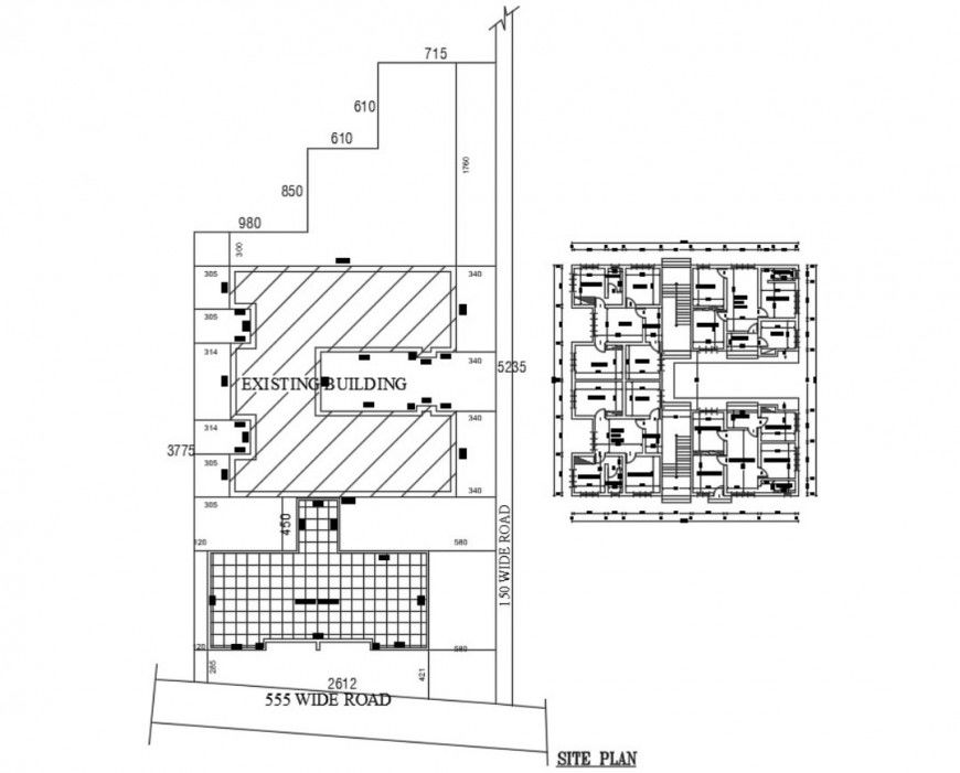 2d exiting building project detail cad file