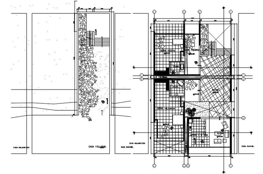 2D Floor design of Beach house autocad file