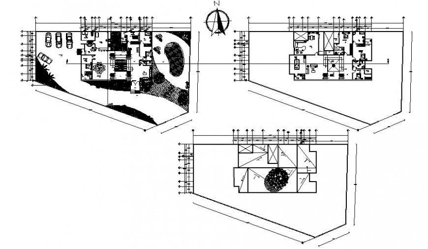 2d Floor plan details of residential bungalow autocad file